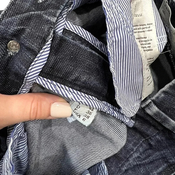 Brunello Cucinelli Dark Wash Italian Rider Jeans 6 - Picture 6 of 7